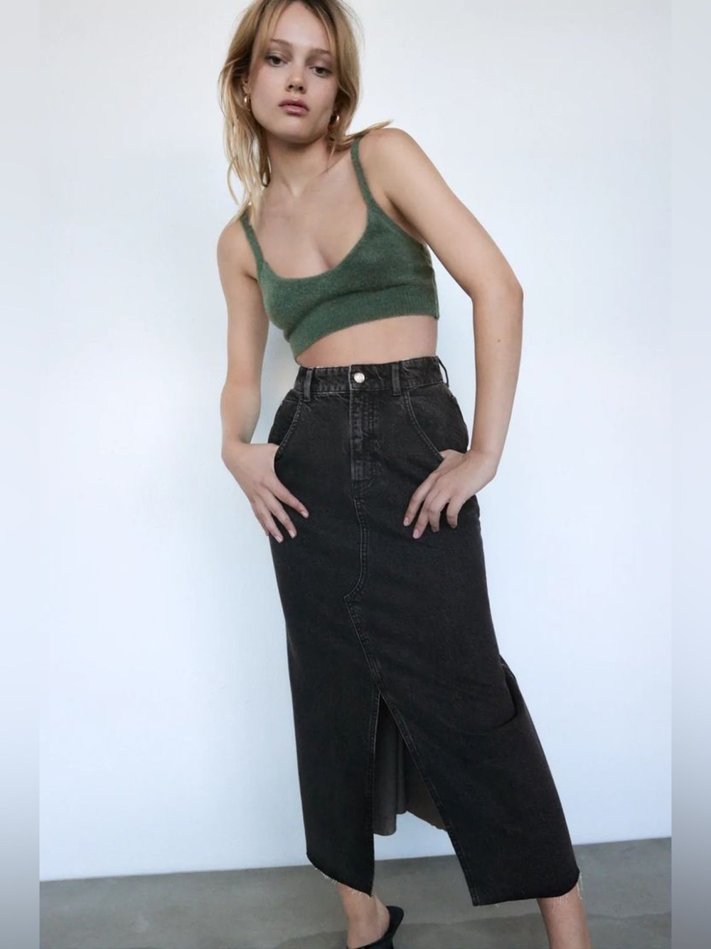 Zara Denim Pencil Skirt